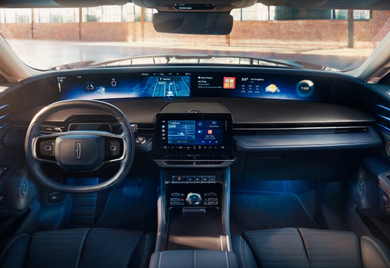 A large panoramic display is shown on the dashboard of a 2024 Lincoln Nautilus® SUV | Doggett Lincoln of Beaumont in Beaumont TX
